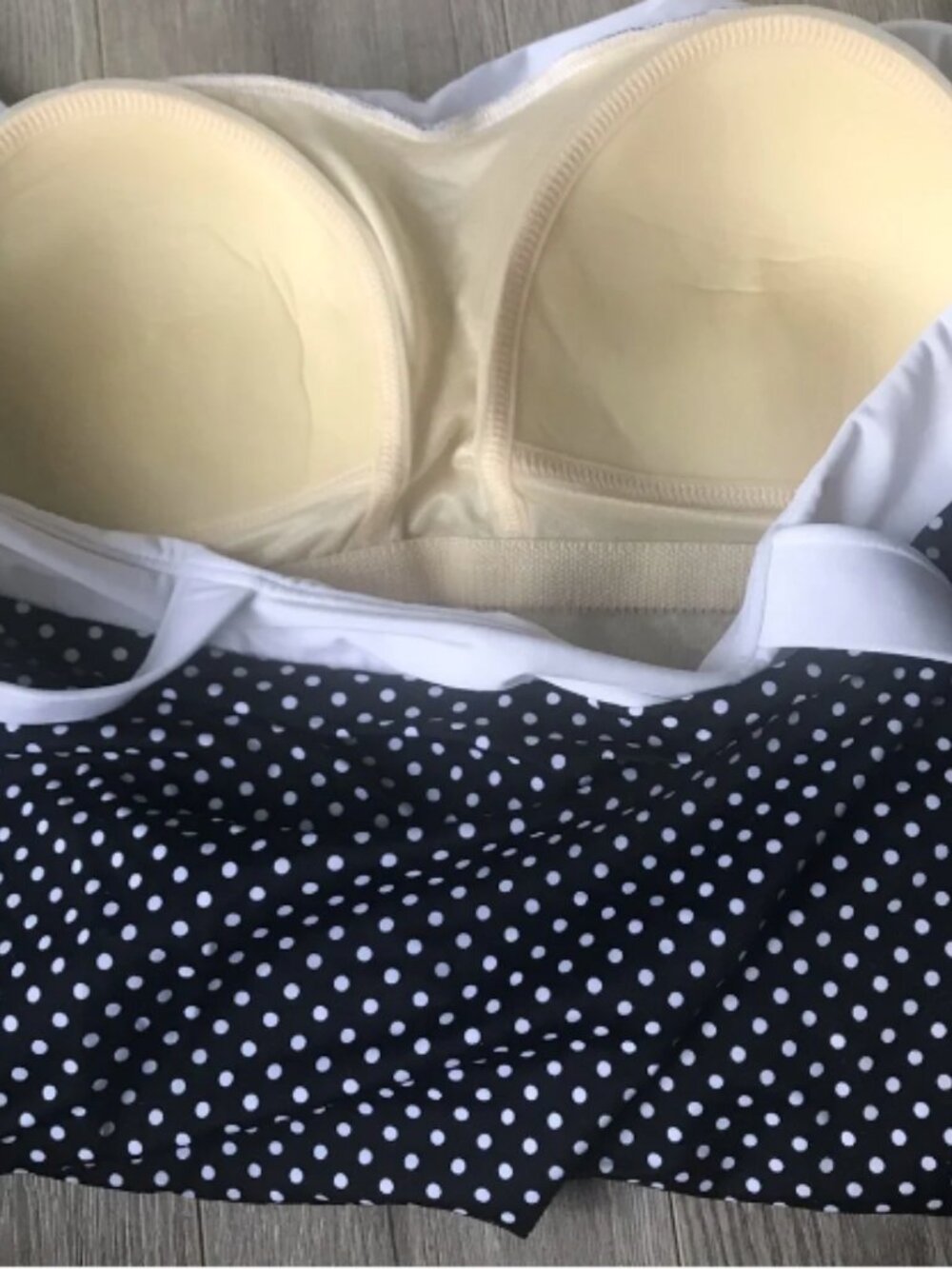 Swim Solutions Plus Size 18 black polka dot ruched tummy square neck 1pc plus 18 - Picture 4 of 4